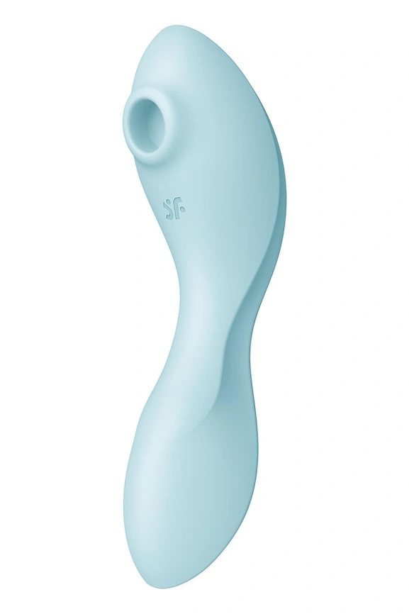Вакуумный смарт-стимулятор с вибрацией Satisfyer Curvy Trinity 5 (Blue), управление со смартфона фото 3
