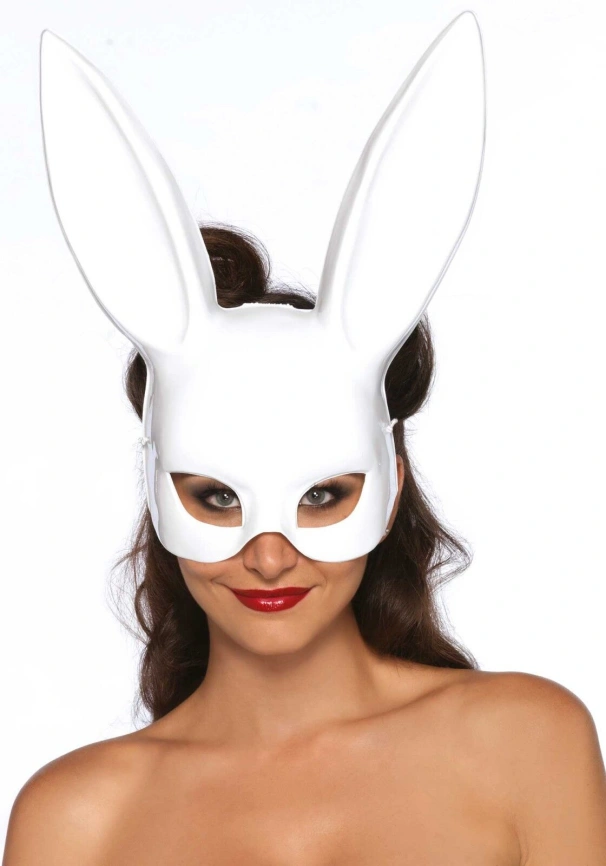 Маска кролика Leg Avenue Masquerade Rabbit Mask White, длинные ушки, на резинке фото 1