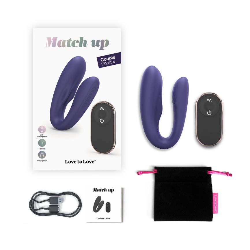 Вібратор для пар із пультом ДК Love To Love MATCH UP - MIDNIGHT INDIGO фото 7