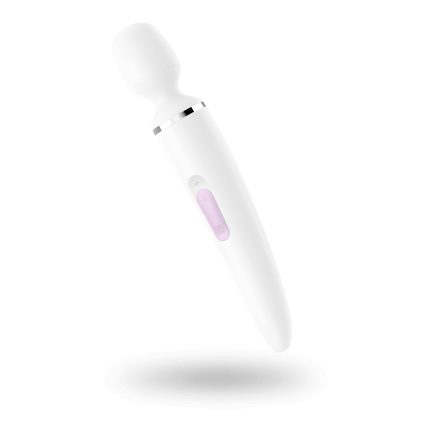Вібромасажер Satisfyer Wand-er Woman (White/Chrome), водонепроникний, потужний, розмір XXL фото 2