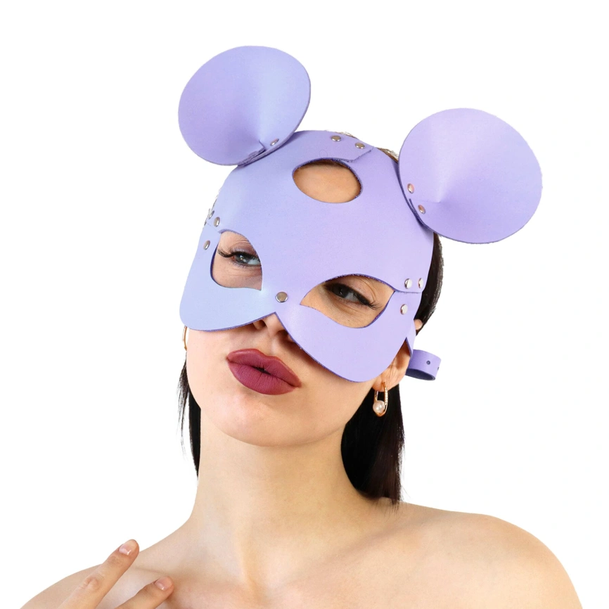 Кожаная маска мышки Art of Sex - Mouse Mask, цвет Лавандовый фото 1