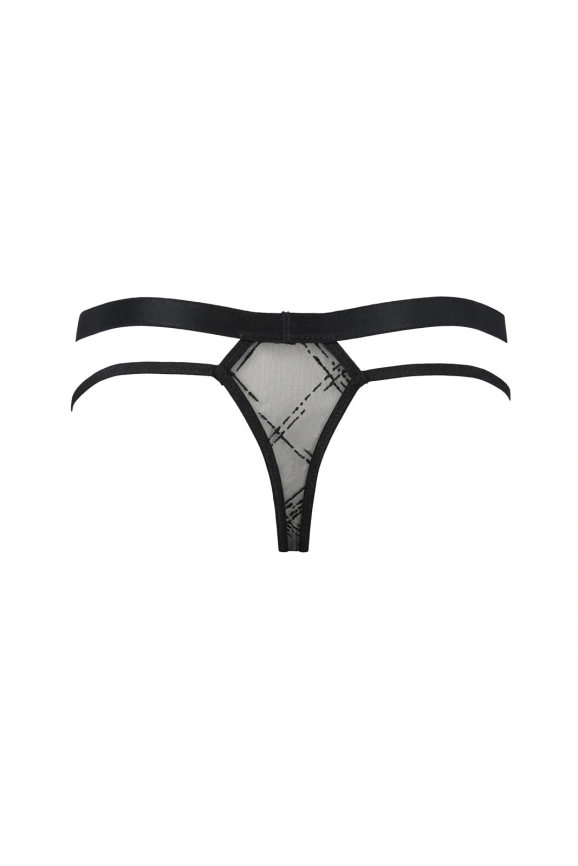 Мужские прозрачные стринги Passion 029 THONG COLLIN XXL/XXXL Black, сетка фото 4