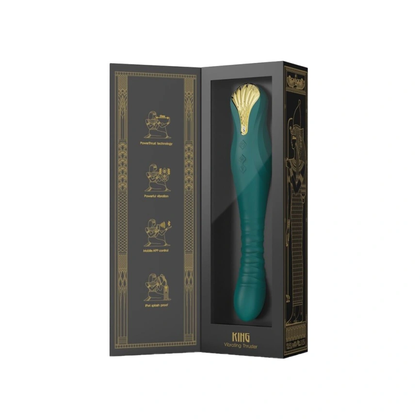 Смартвибратор-пульсатор Zalo — King Turquoise Green, кристалл Swarovski фото 21
