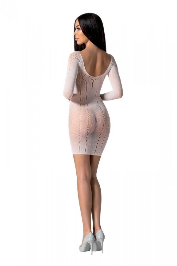Напівпрозора мінісукня Passion BS101 One Size, white, рукава-мітенки фото 2