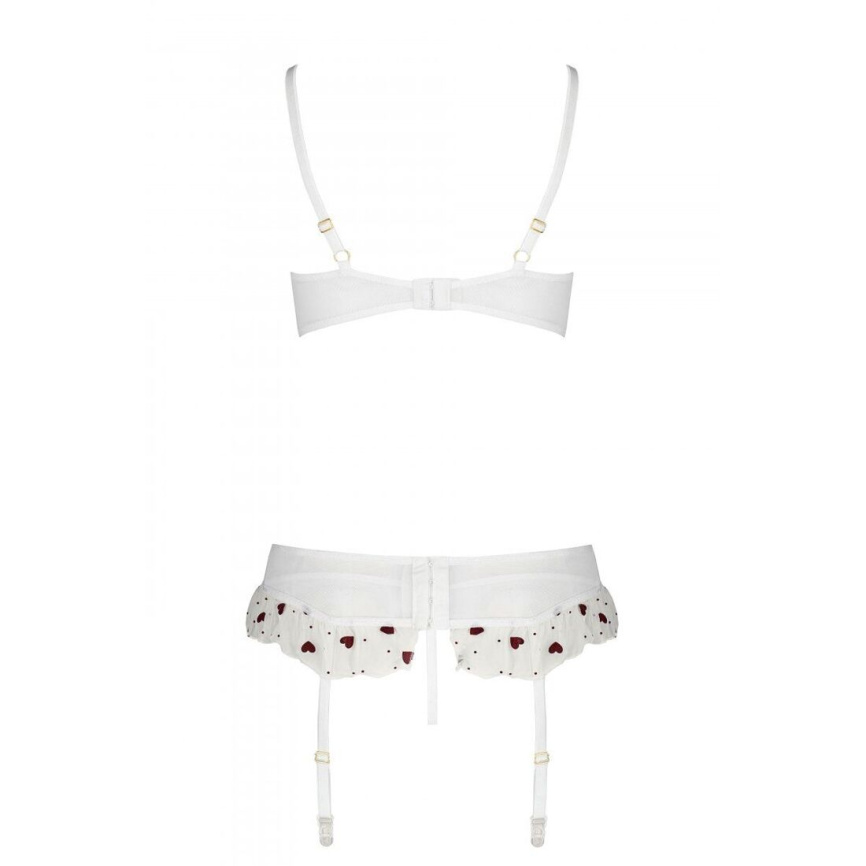 Сексуальний комплект з поясом для панчіх Passion LOVELIA SET XXL/XXXL, white фото 6