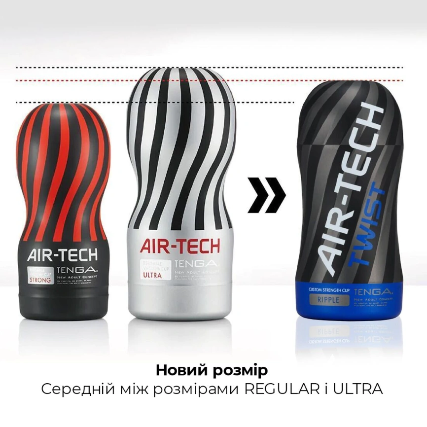 Мастурбатор Tenga Air-Tech Twist Ripple Blue с изменяемой тугостью обхвата, эффект глубокого минета фото 15