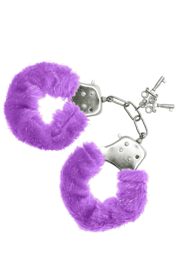 Наручники S Pleasures Furry Cuffs Purple с пушистой отделкой, 2 ключа в комплекте фото 1