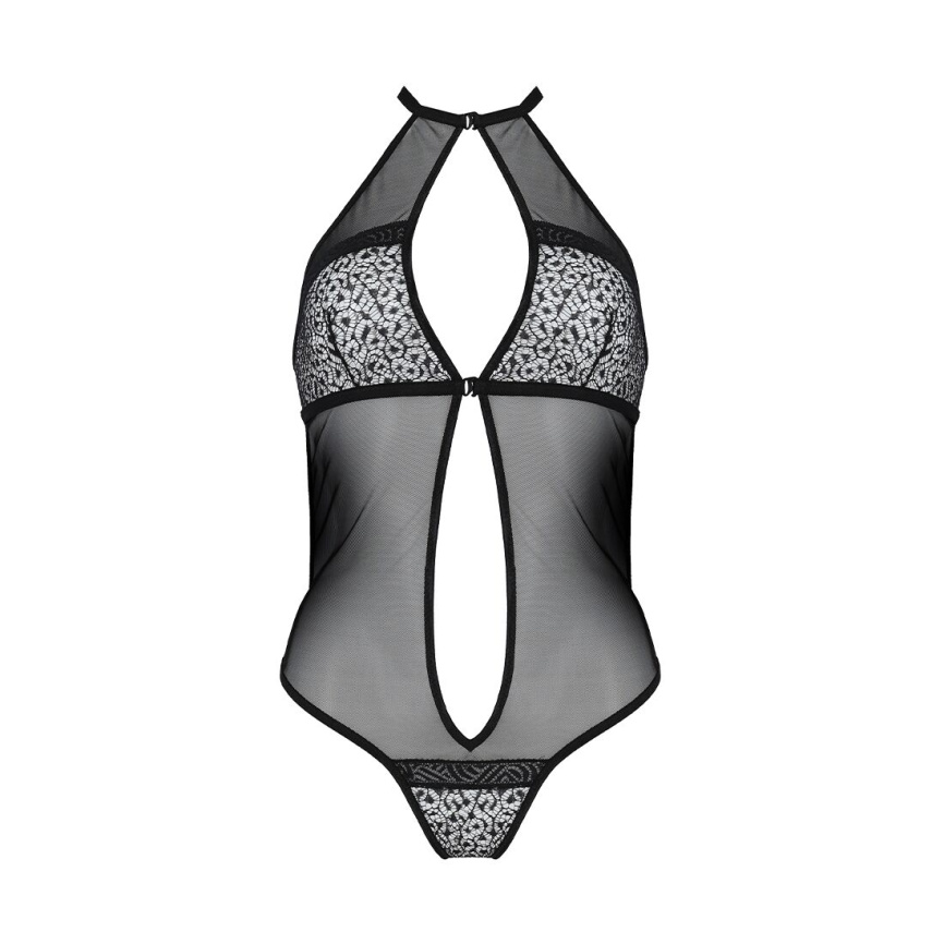 Сітчасте боді з мереживом на грудях Passion SATARA BODY XXL/XXXL black фото 10