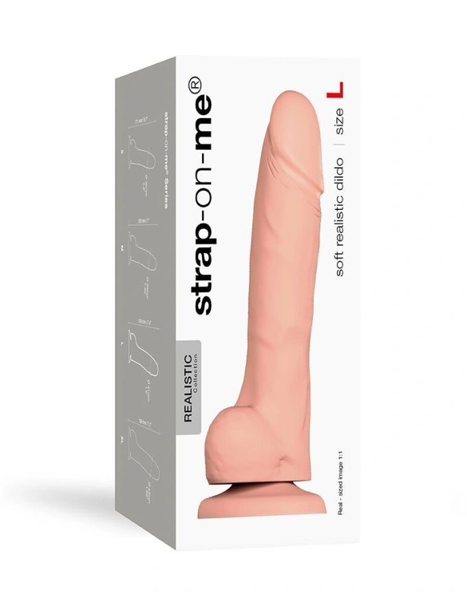 Реалистичный фаллоимитатор Strap-On-Me SOFT REALISTIC DILDO Vanilla - Size L фото 3