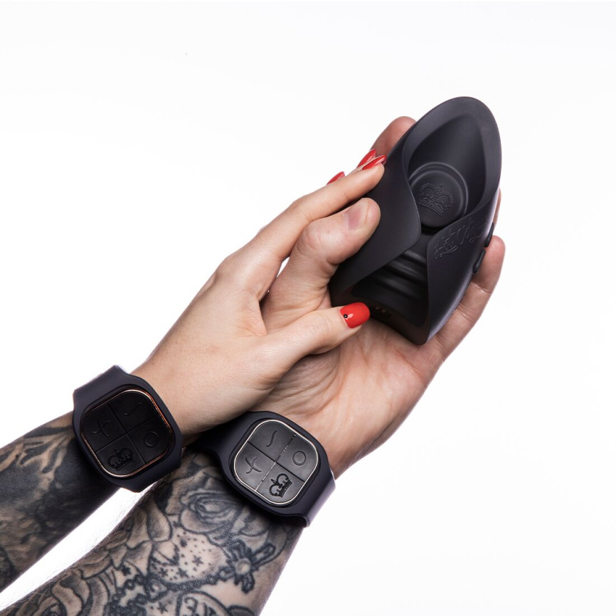 Іграшка для пар Hot Octopuss PULSE DUO LUX, пульсація+вібрація, використання без рук, 2 пульти фото 4