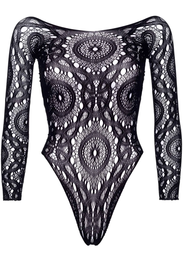 Эротическое боди-бодистокинг Leg Avenue Snap crotch thong back teddy Black M/L фото 3