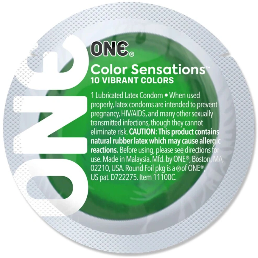 Презерватив ONE Color Sensations ONE with nature, 1 шт, зеленый, гладкий, со смазкой фото 2
