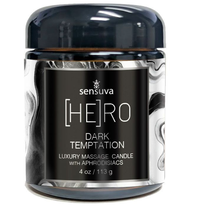 Масажна свічка Sensuva [HE]RO Dark Temptation Massage Oil Candle 113г фото 1