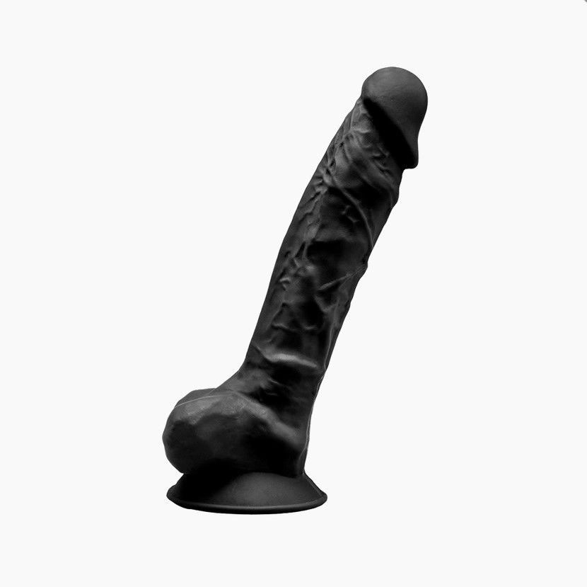 Фаллоимитатор SilexD Vetus Black (MODEL 1 size 8in), двухслойный, силикон+Silexpan, диаметр 4,2см фото 1