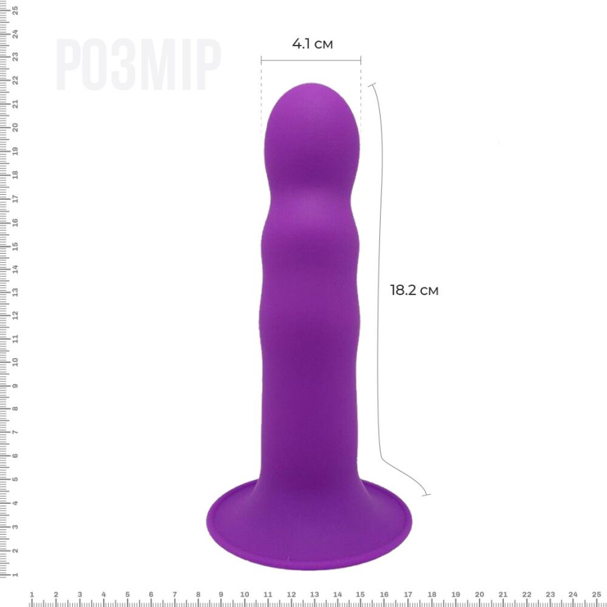 Дилдо з присоскою Adrien Lastic Hitsens 3 Purple, відмінно для страпона, діам. 4,1см, довжина 18,2см фото 2