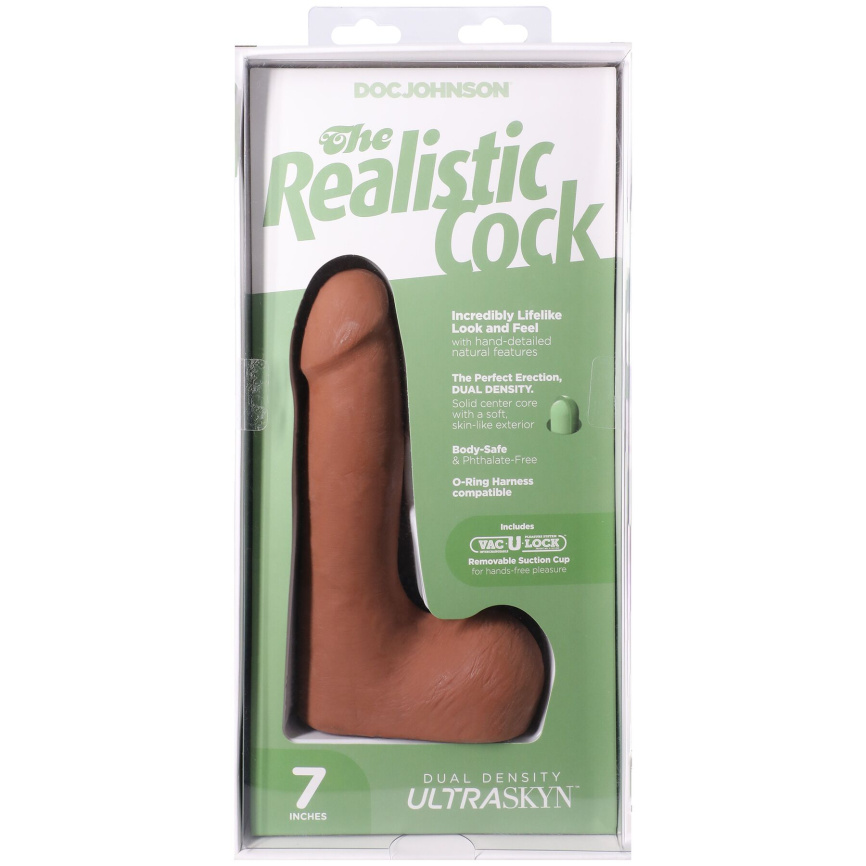 Фалоімітатор Doc Johnson The Realistic Cock ULTRASKYN - 7 Inch with Balls Caramel фото 10