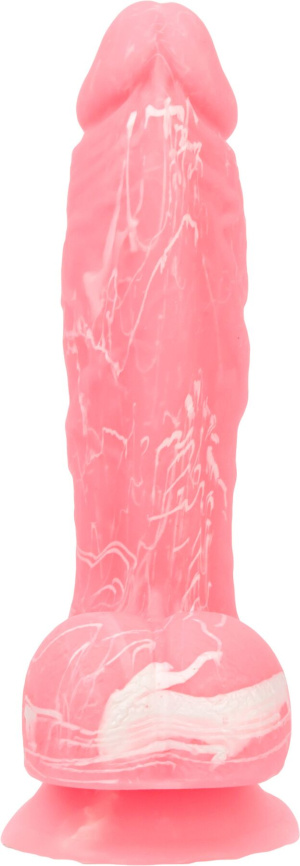 Фалоімітатор, що світиться у темряві, ADDICTION - BRANDON - 7.5 "- PINK G.I.D. / W PB, 19 см, силіко фото 3