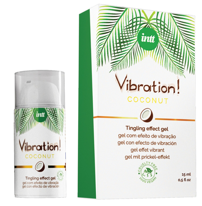 Рідкий вібратор Intt Vibration Coconut Vegan (15 мл),  дуже смачний, діє до 30 хвилин фото 1