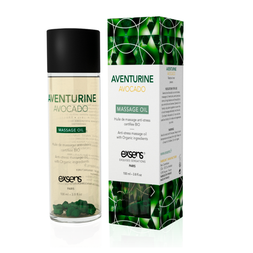 Масажна олія EXSENS Aventurine Avocado (антистрес з авантюрином) 100мл, натуральна фото 1