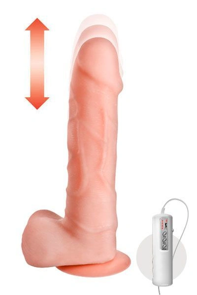 Фаллоимитатор-пульсатор с вибрацией Real Body - Magic Ram, диаметр 4см, движение вперед-назад фото 1