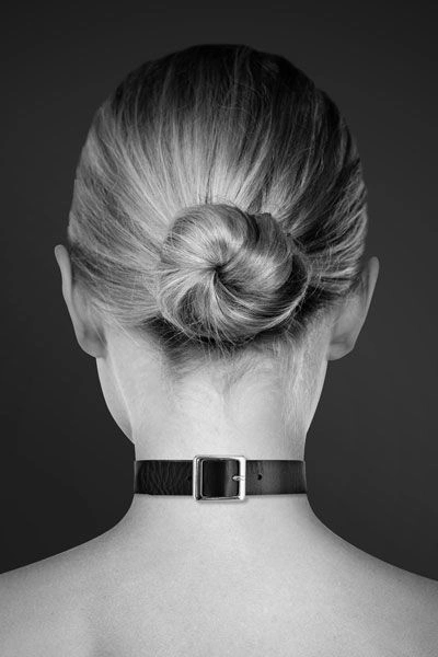 Чокер с кольцом для поводка Bijoux Pour Toi - FETISH Black, экокожа фото 2