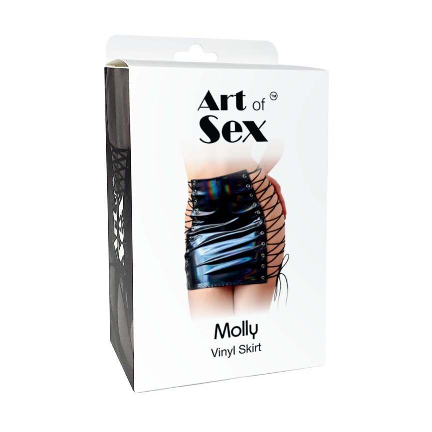 Лакована спідниця на шнурівці Art of Sex - Molly, колір червоний, L-2XL фото 3