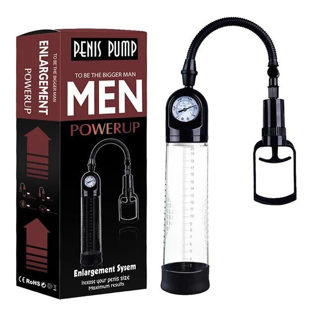 Вакуумна помпа Men Powerup зі стрілковим манометром і ручним насосом фото 1