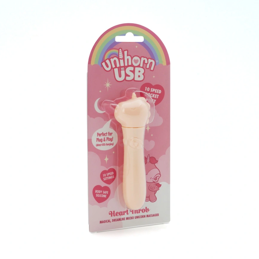 Вибратор-единорожка Unihorn USB Bullet – Heart Throb, вибропуля, USB-зарядка, 10 режимов фото 4