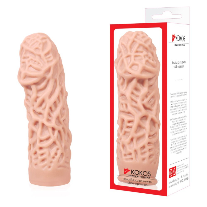 Насадка на член Kokos Extreme Sleeve ES.12 розмір M, потовщувальна, стимулюючий рельєф фото 3