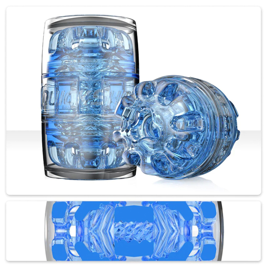 Мастурбатор Fleshlight Quickshot Turbo Blue Ice, компактний, наскрізний, підійде для пар та мінету фото 1