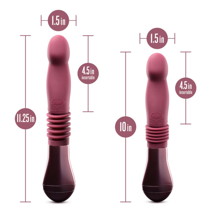 Пульсатор для точки G Blush Temptasia – Trixie Thrusting Dildo – Wine Red, 3 швидкості фото 5