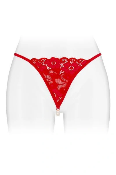 Трусики-стринги с жемчужной ниткой Fashion Secret VENUSINA Red фото 1