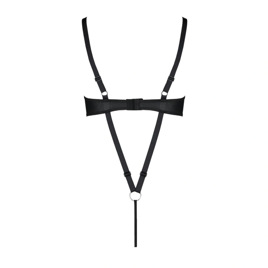 Боди из экокожи Passion CELINE BODY 6XL/7XL black, с доступом, открытый фото 8