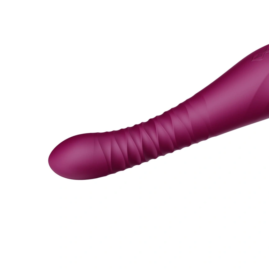 Смартвибратор-пульсатор Zalo — King Velvet Purple, кристалл Swarovski фото 6