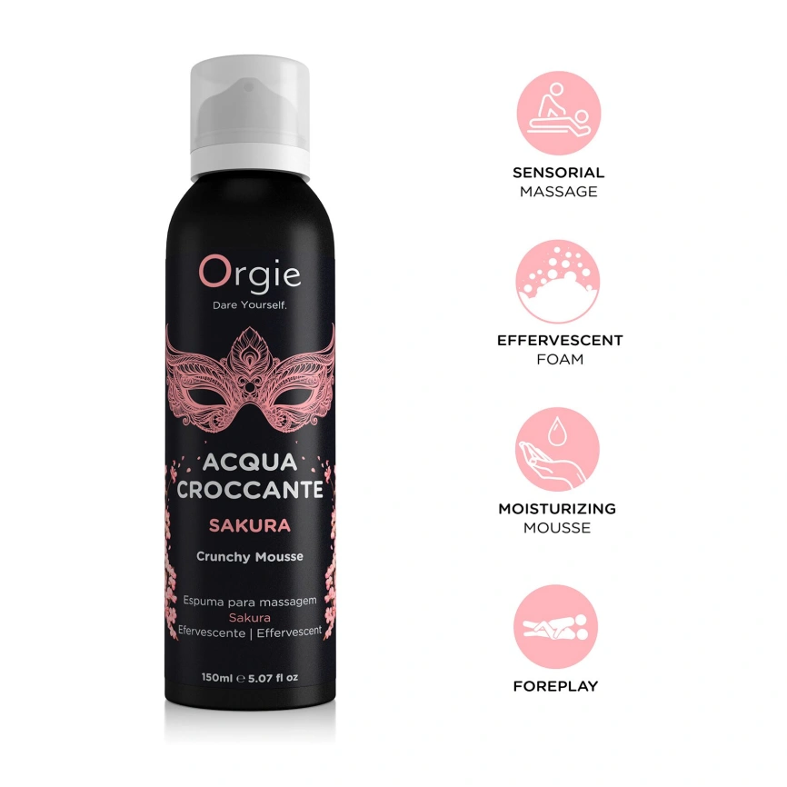 Массажная пенка Orgie – Acqua Croccante Sakura (150 мл), эффект лопающихся пузырьков фото 3