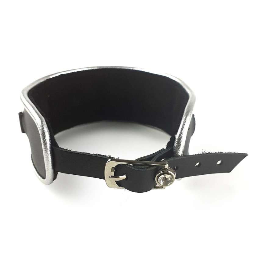 Ошейник из натуральной кожи со стразами и кольцом Art of Sex -  Collar Ring фото 10