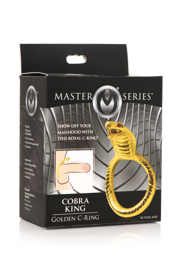 Ерекційне кільце з головою кобри Master Series: Cobra King Golden Cock Ring фото 5