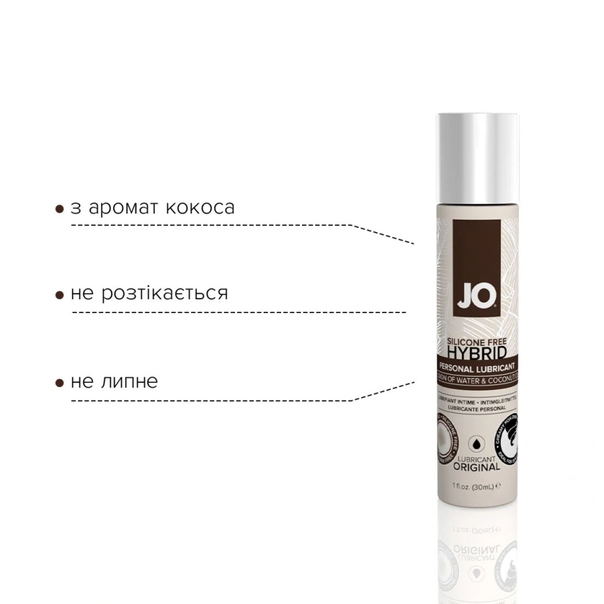 Смазка-крем с кокосовым маслом JO Coconut Hybrid ORIGINAL (30 мл) белая фото 3