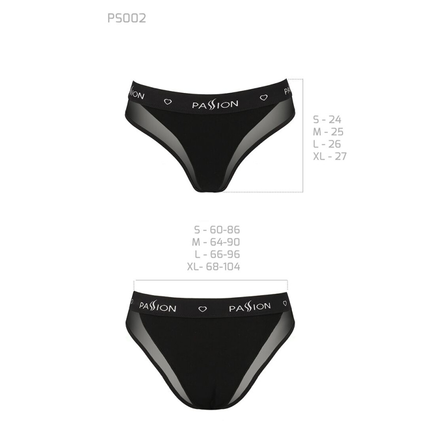 Трусики з прозорою вставкою Passion PS002 PANTIES L, black фото 6