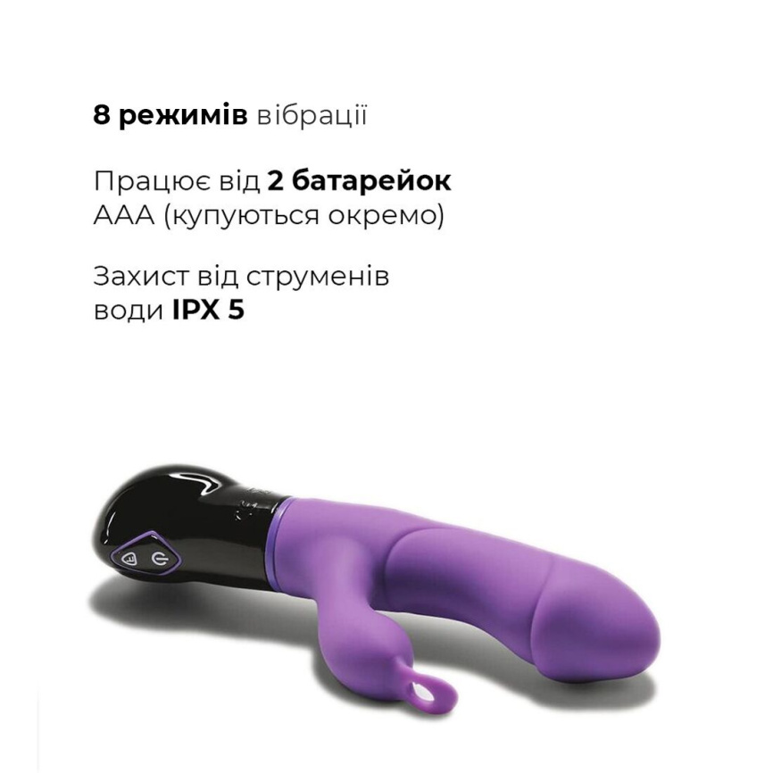 Вібратор-кролик Adrien Lastic Ares з петелькою для пальця, 8 режимів роботи фото 6