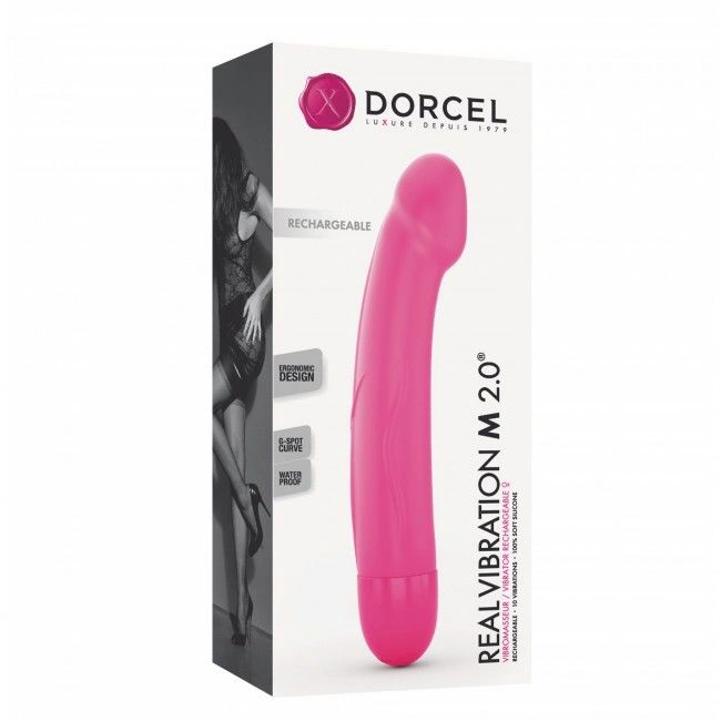 Вибратор Dorcel Real Vibration M Magenta 2.0, диам 3,7см, перезаряжаемый, для точки G фото 2