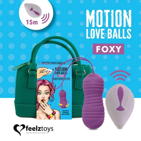 Вагинальные шарики с жемчужным массажем FeelzToys Motion Love Balls Foxy с пультом ДУ, 7 режимов фото 1