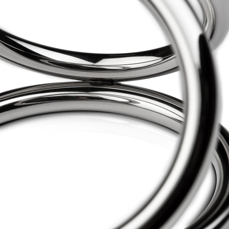 Тройное эрекционное кольцо Sinner Gear Unbendable — Triad Chamber Metal Cock and Ball Ring — Large фото 2