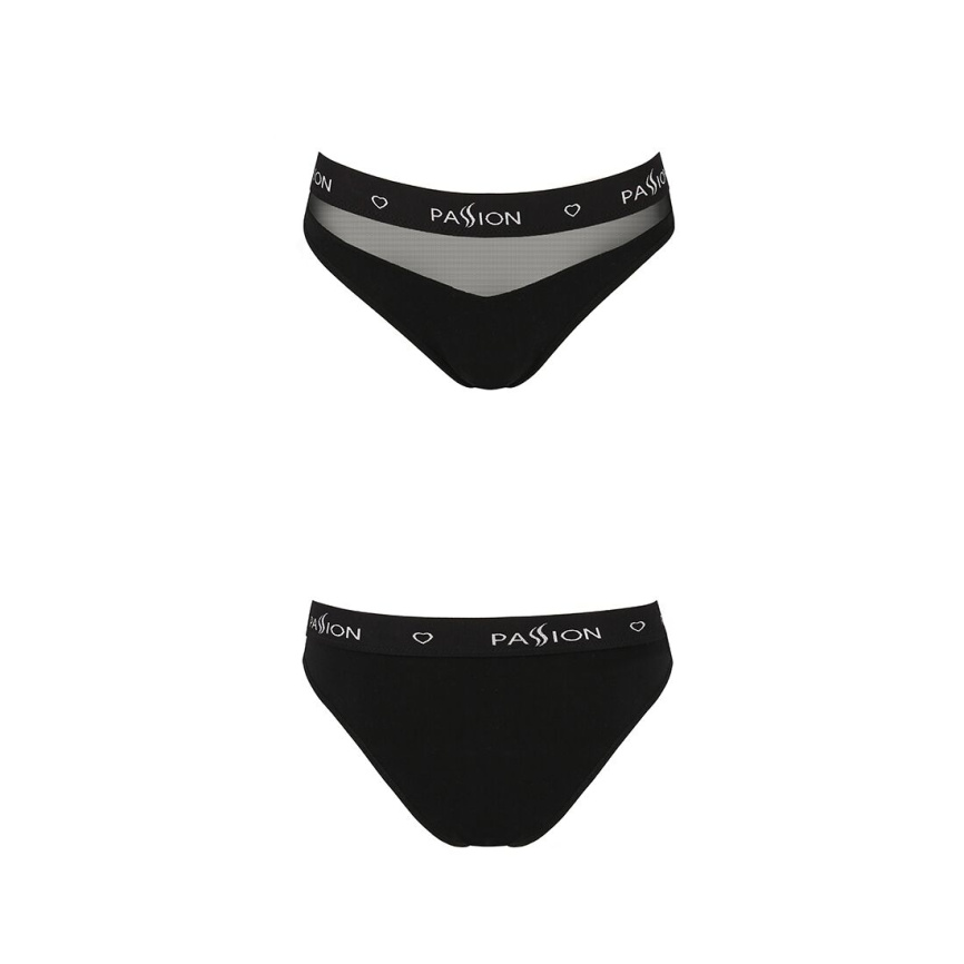 Трусики з прозорою вставкою Passion PS006 PANTIES S, black фото 5