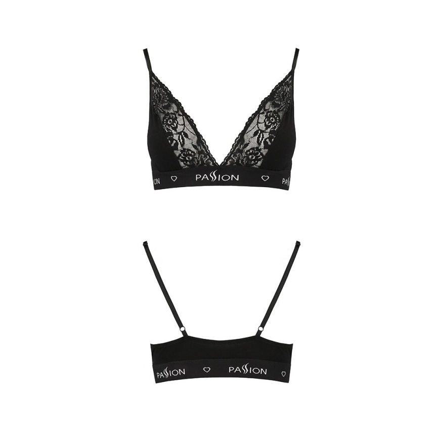 Еластичний топ з мереживом Passion PS001 TOP XL, black фото 5