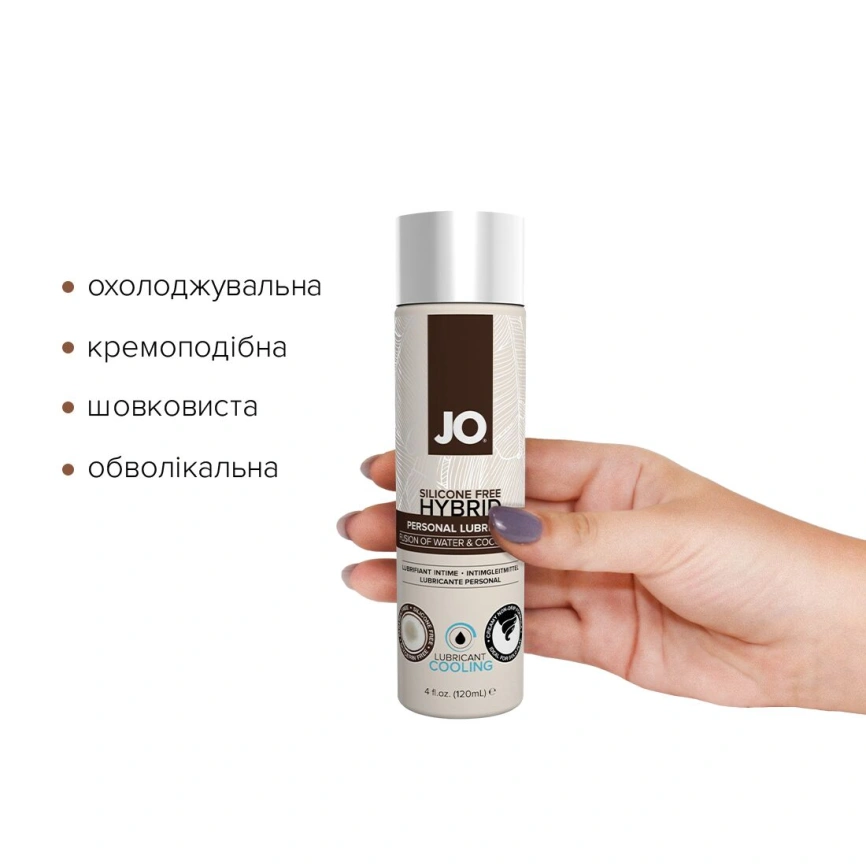 Охлаждающая смазка-крем с кокосовым маслом JO Coconut Hybrid COOLING (120 мл) белая фото 2