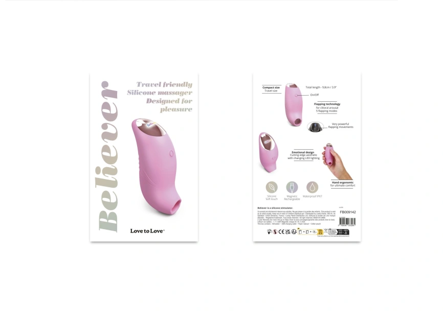 Вакуумный клиторальный стимулятор Love To Love BELIEVER – PINK PASSION фото 6
