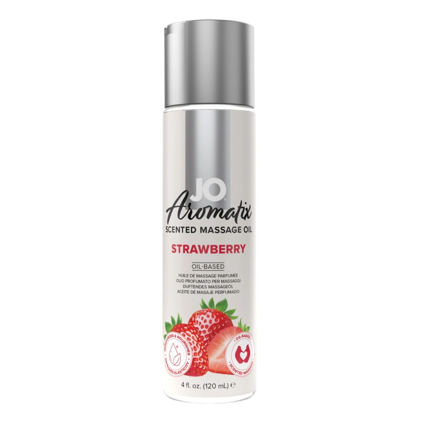 Натуральное массажное масло JO Aromatix Massage Oil Strawberry 120 мл фото 1
