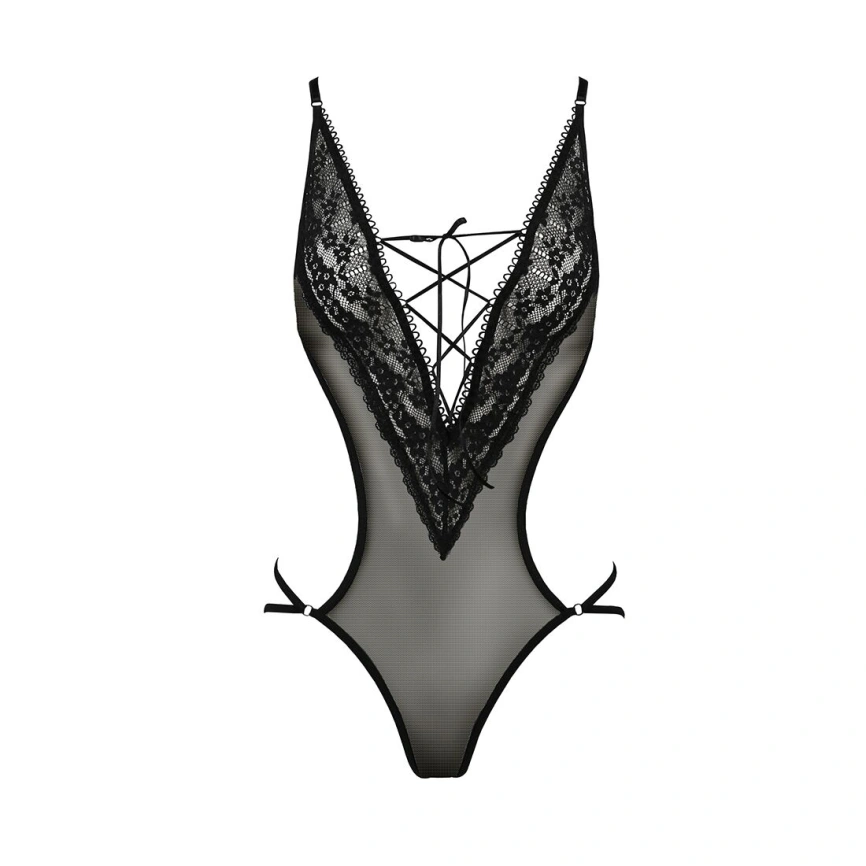 Боди монокини с декольте Passion ERZA BODY L/XL, black фото 5