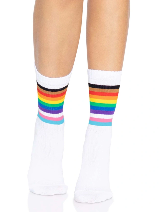 Носки женские в полоску Leg Avenue Pride crew socks Rainbow, 37–43 размер фото 1